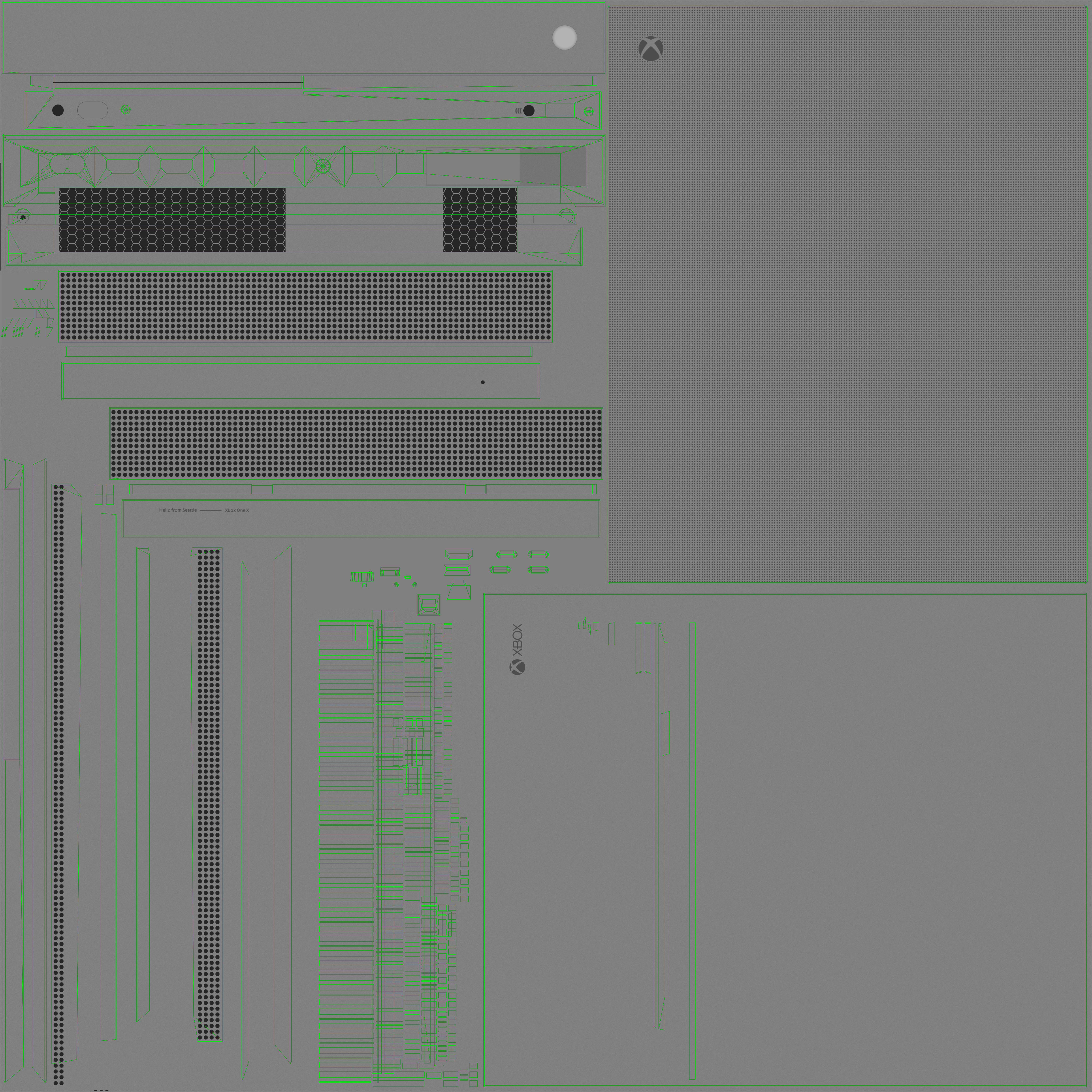 Microsoft Xbox One X Game Console Low-poly 3D model_25