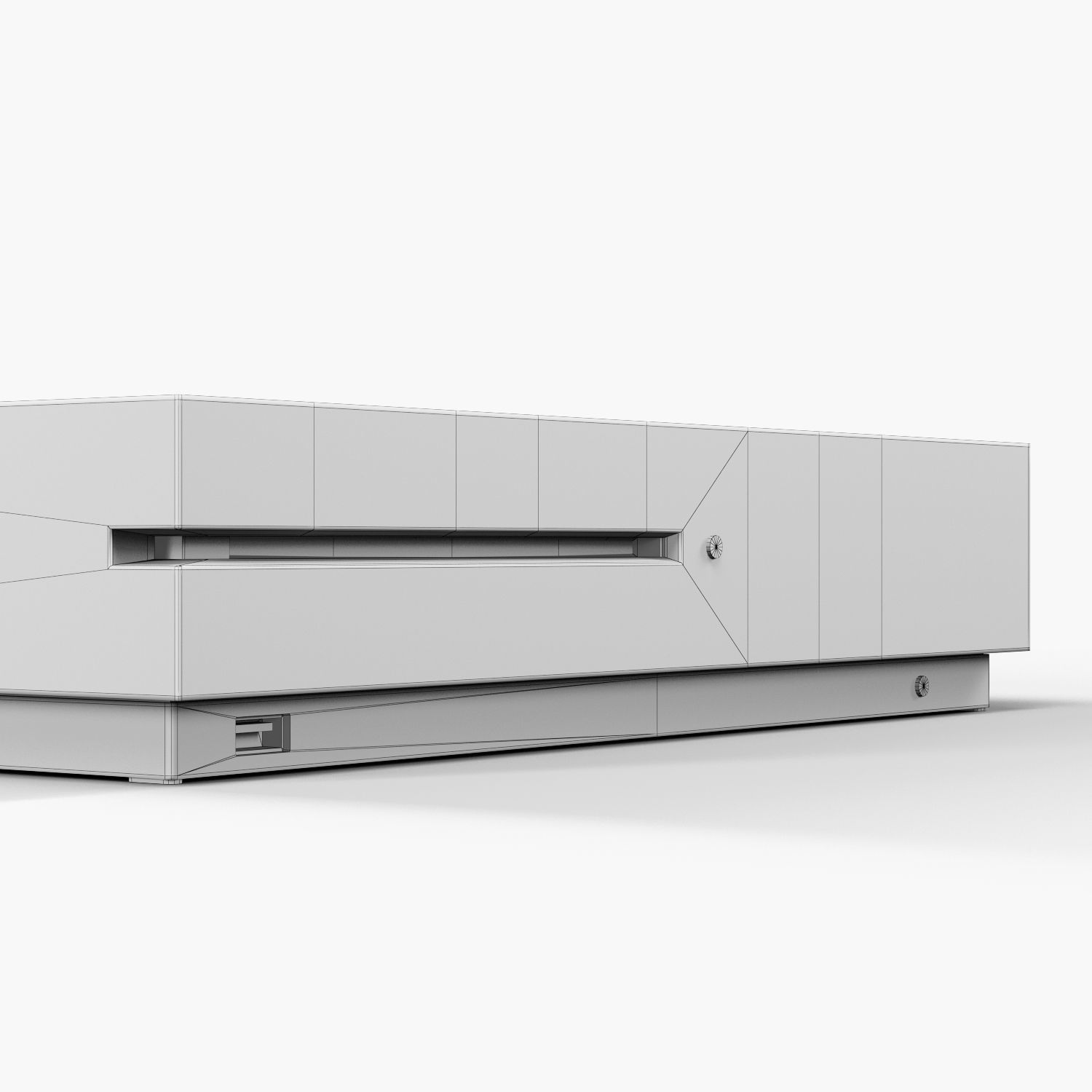 Microsoft Xbox One S Game Console Low-poly 3D model_20