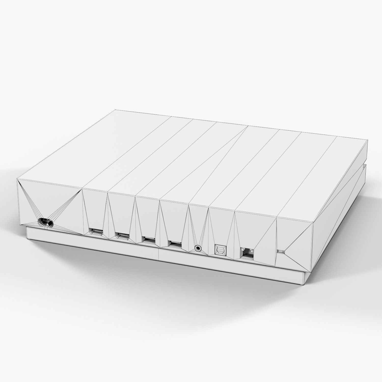 Microsoft Xbox One S Game Console Low-poly 3D model_18