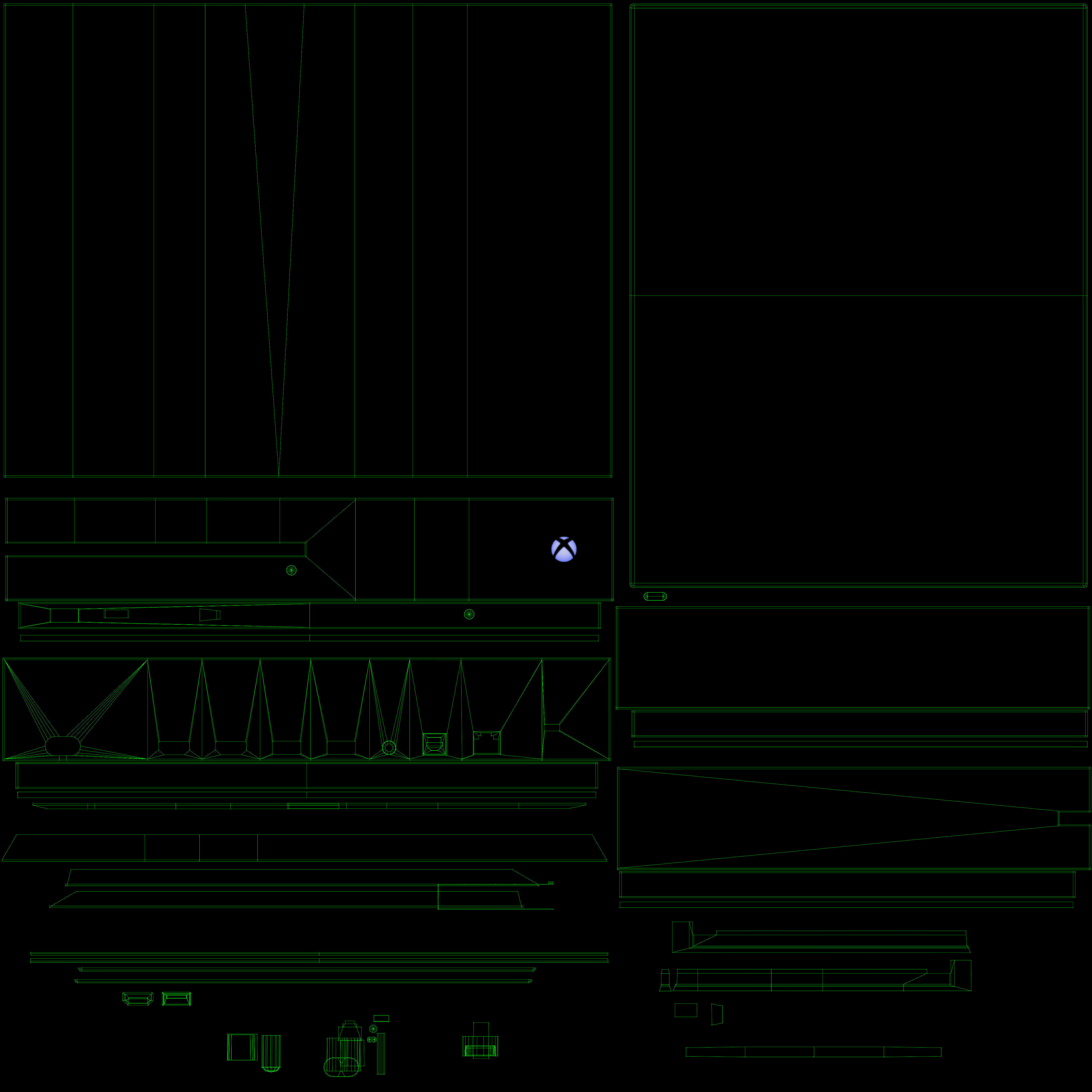 Microsoft Xbox One S Game Console Low-poly 3D model_22