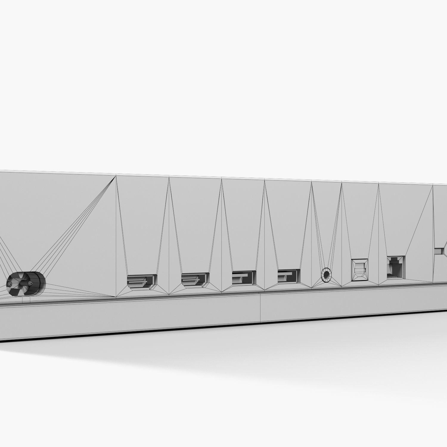 Microsoft Xbox One S Game Console Low-poly 3D model_19