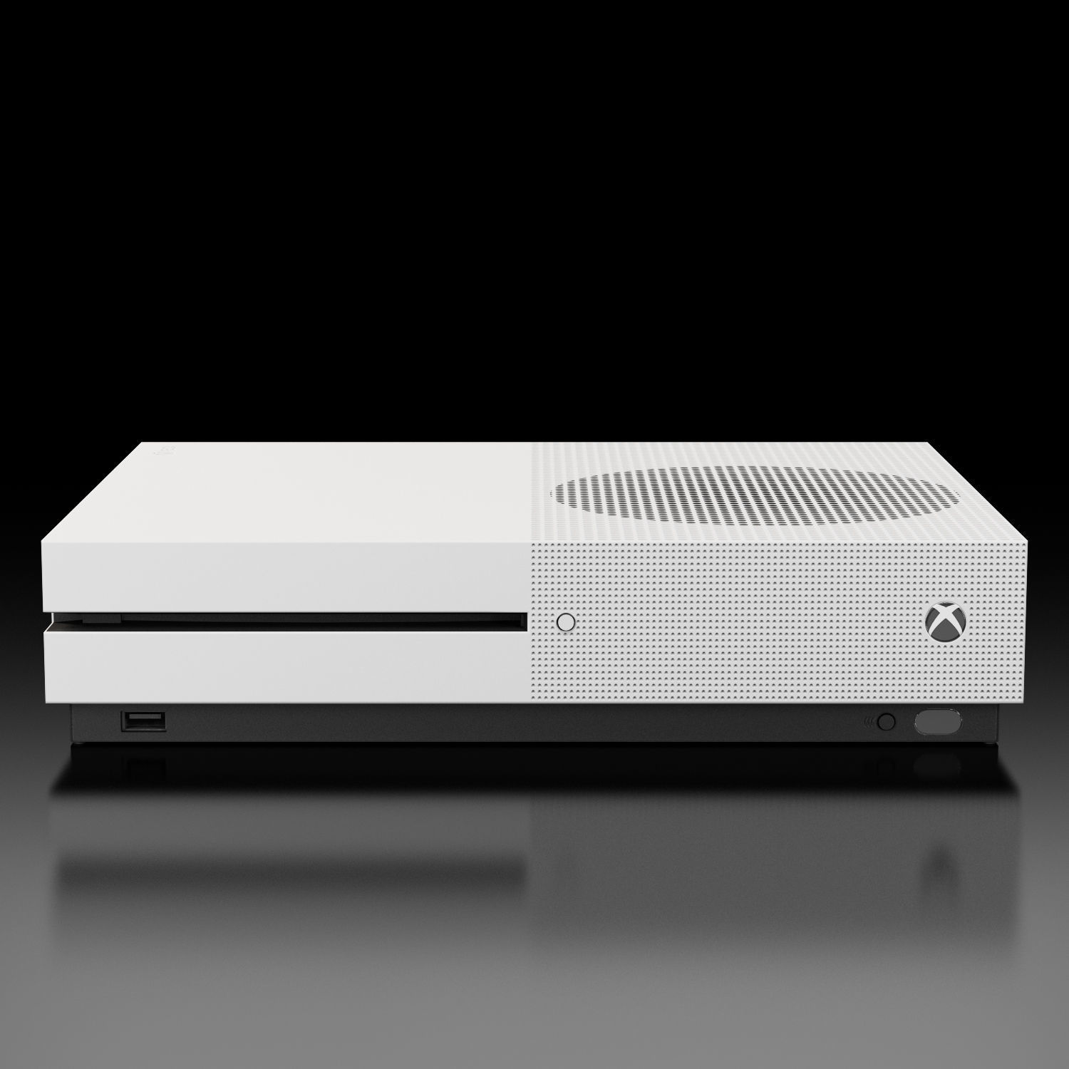 Microsoft Xbox One S Game Console Low-poly 3D model_2