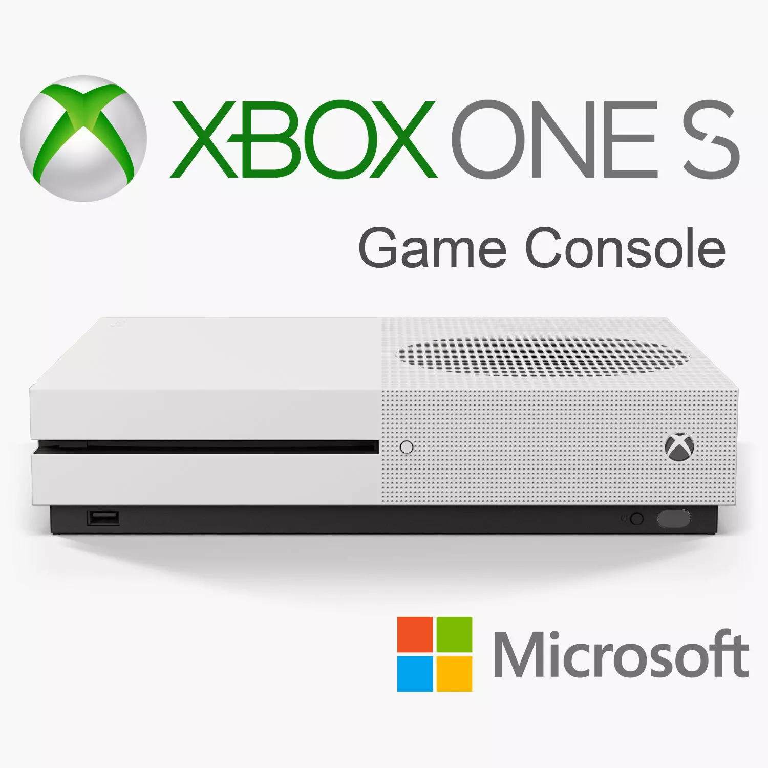 Microsoft Xbox One S Game Console Low-poly 3D model_0