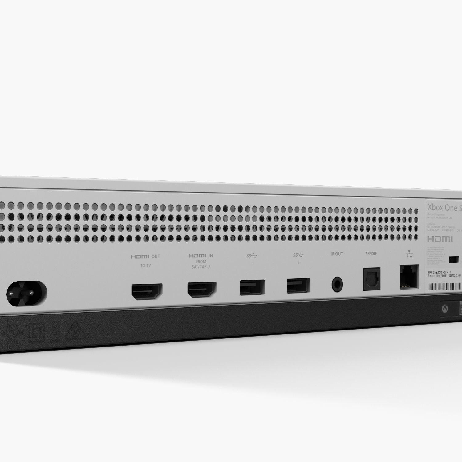 Microsoft Xbox One S Game Console Low-poly 3D model_10