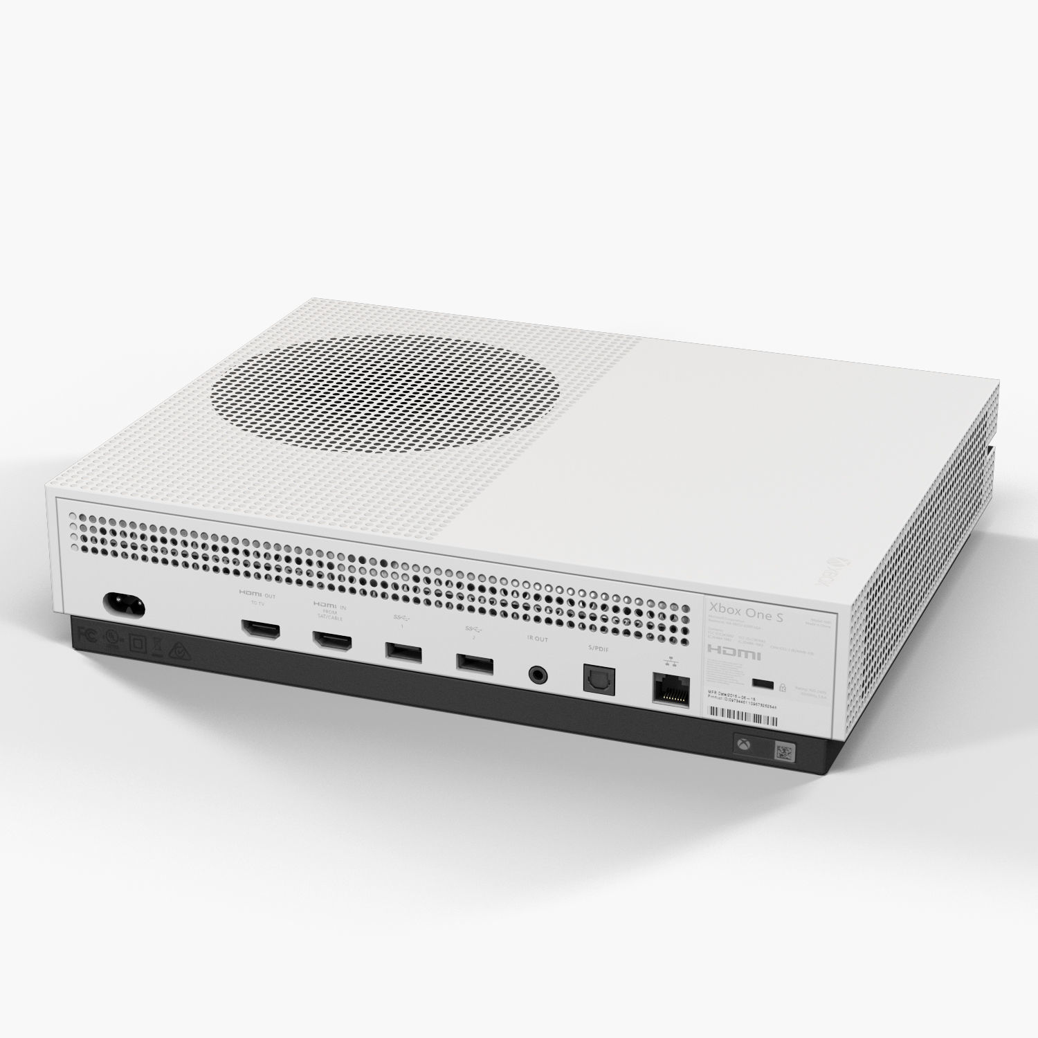 Microsoft Xbox One S Game Console Low-poly 3D model_6