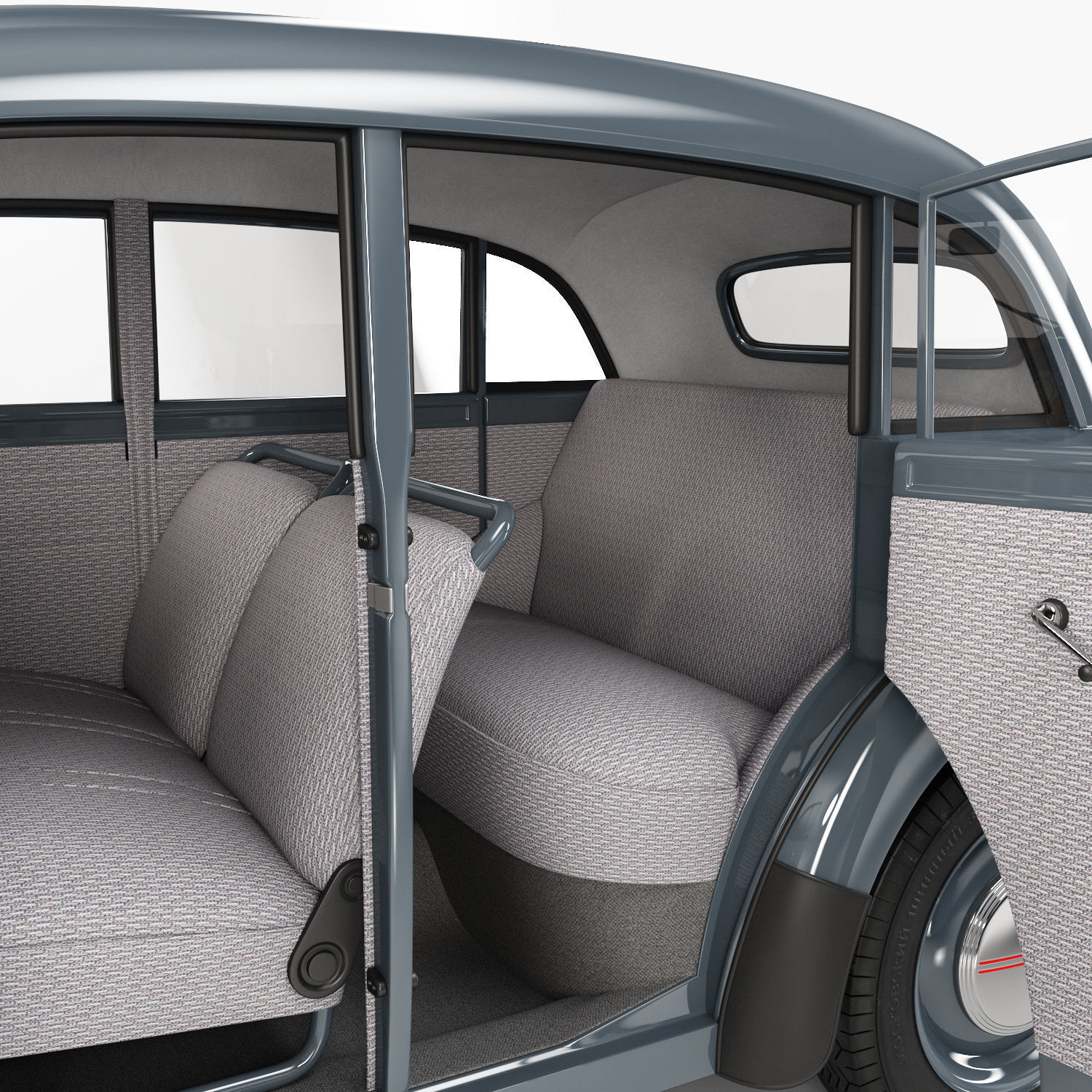Moskvich-401 old car 3D model_21