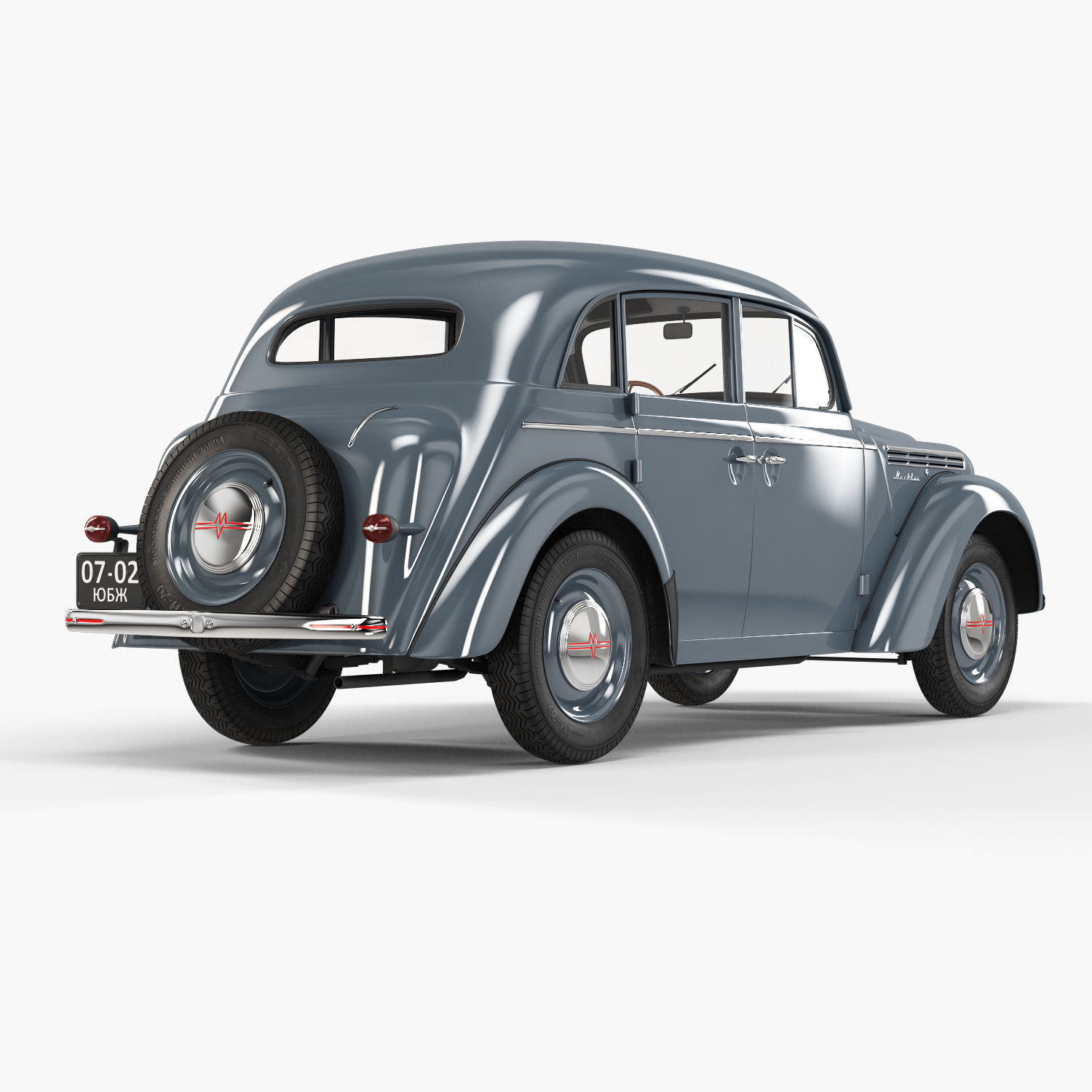 Moskvich-401 old car 3D model_10