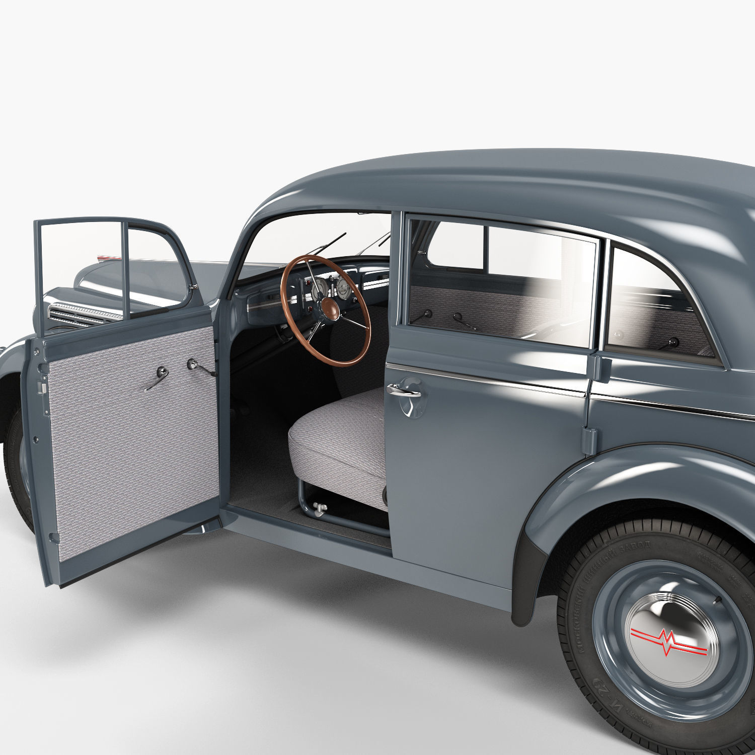 Moskvich-401 old car 3D model_14