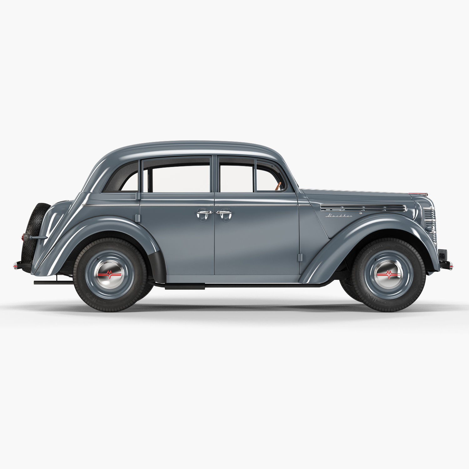 Moskvich-401 old car 3D model_9