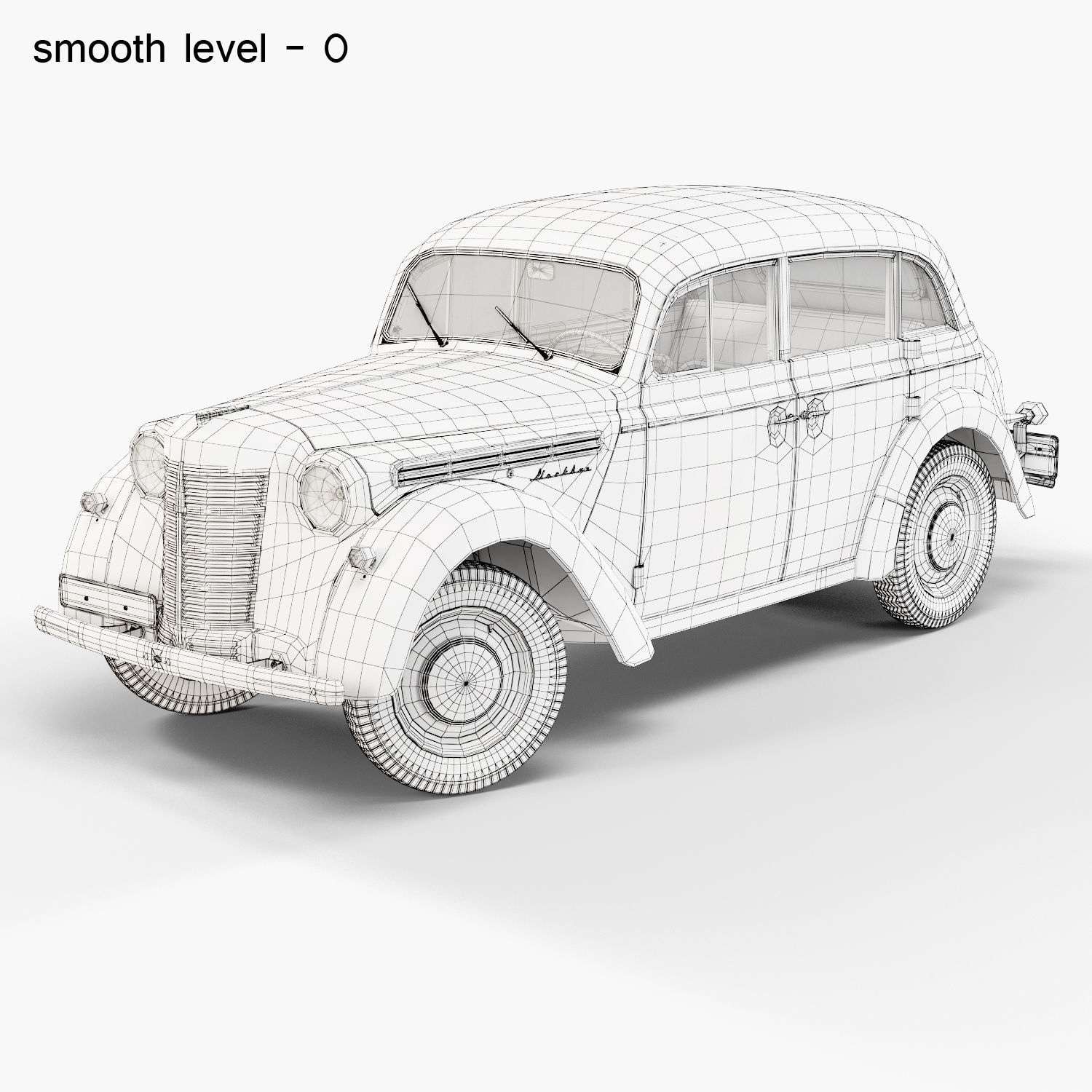 Moskvich-401 old car 3D model_29