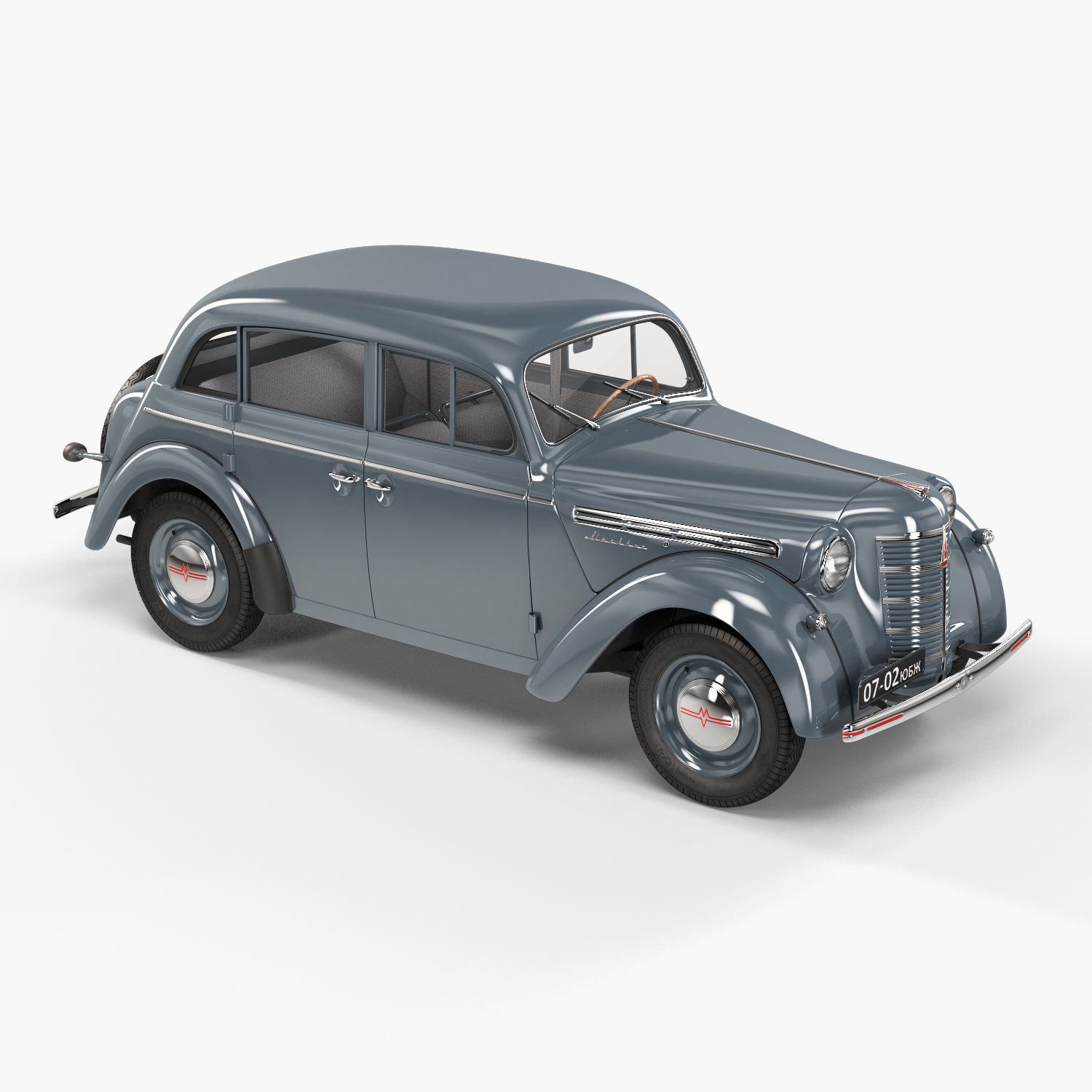 Moskvich-401 old car 3D model_7