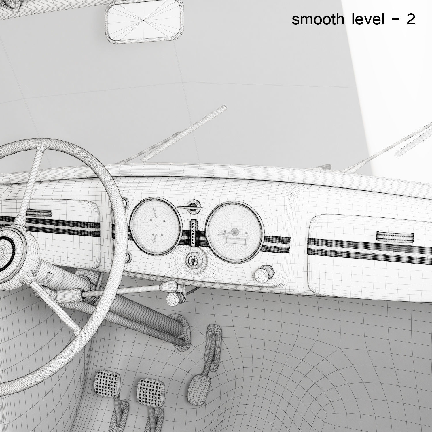 Moskvich-401 old car 3D model_38