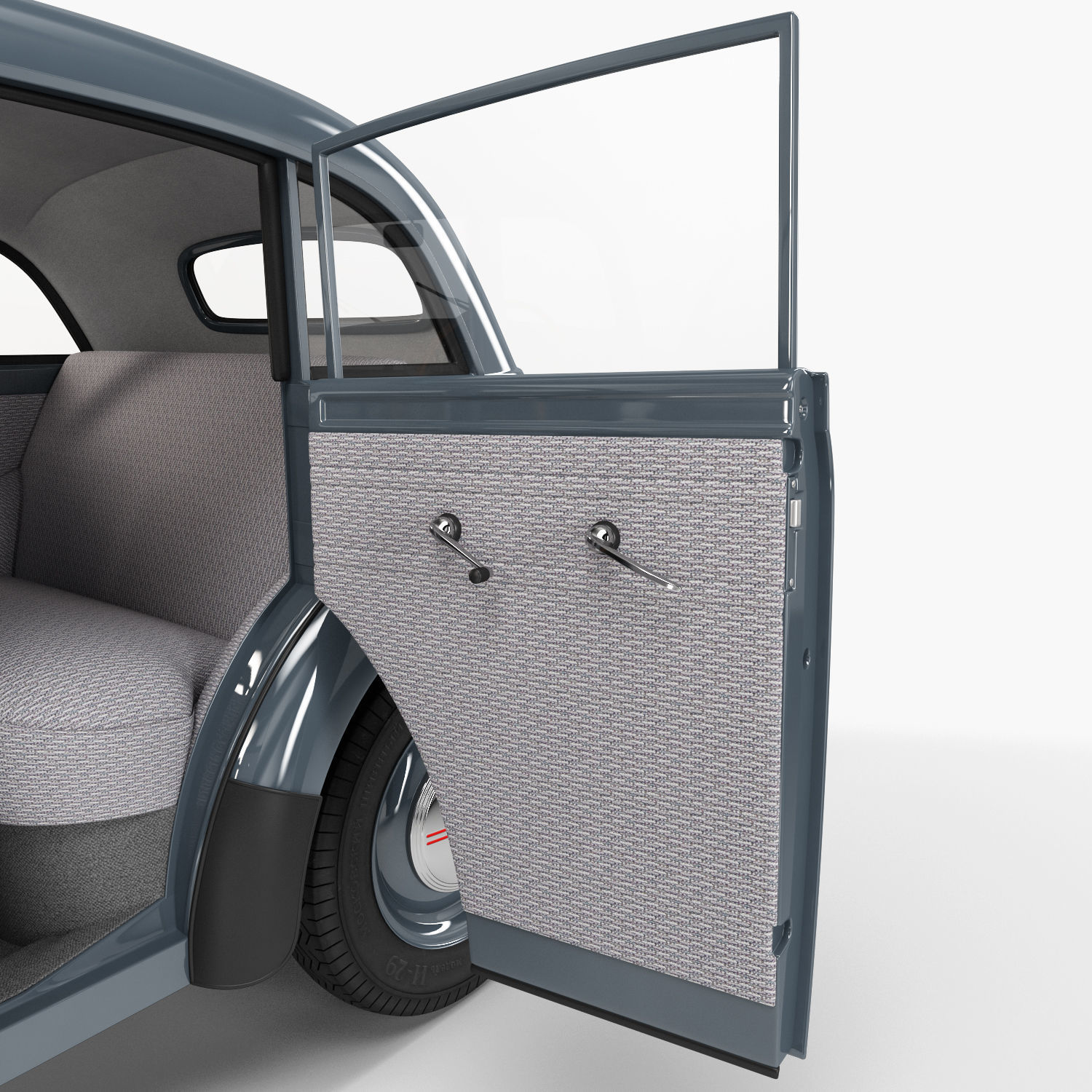 Moskvich-401 old car 3D model_23