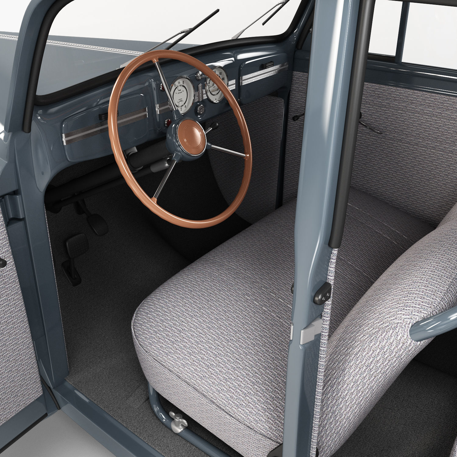 Moskvich-401 old car 3D model_17