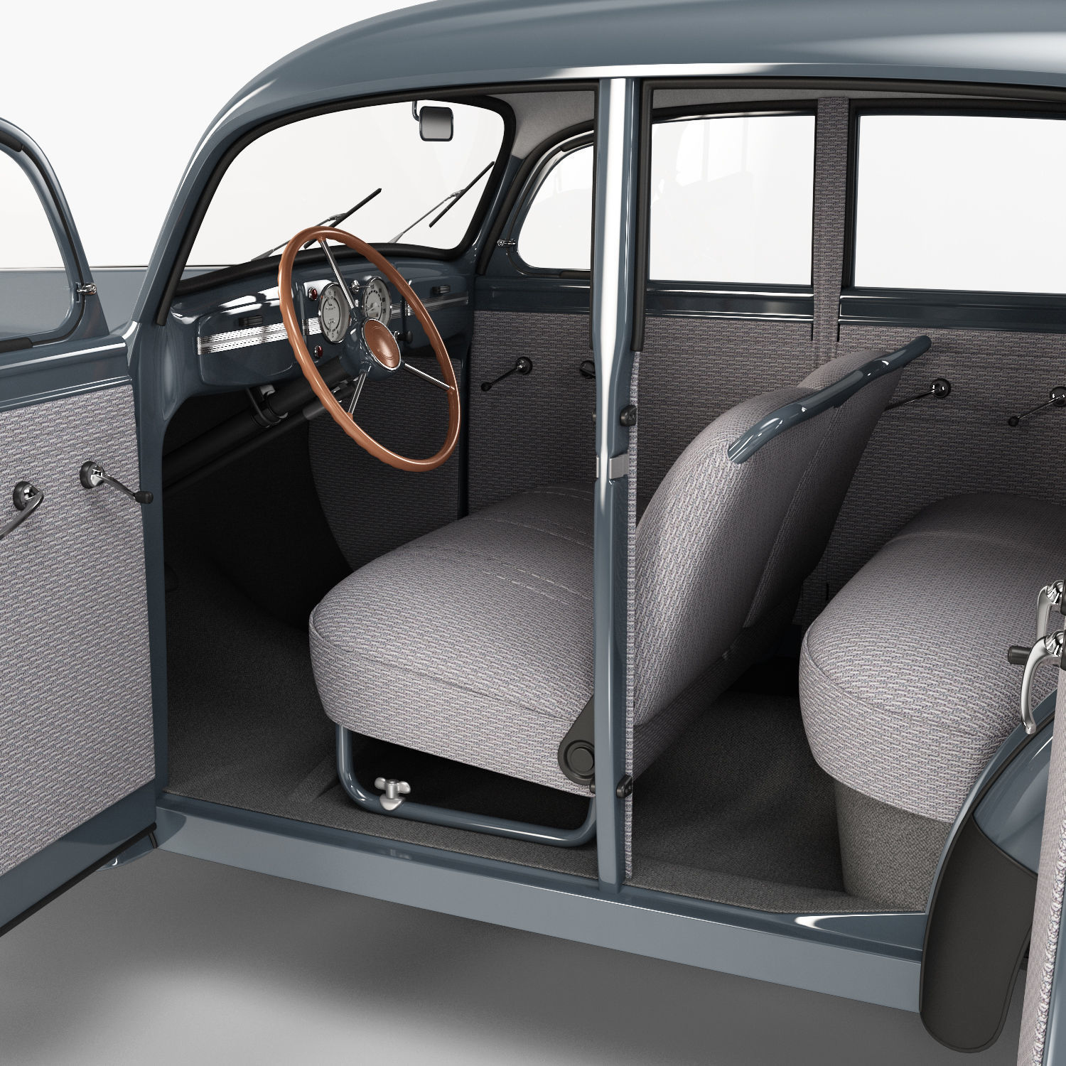 Moskvich-401 old car 3D model_16