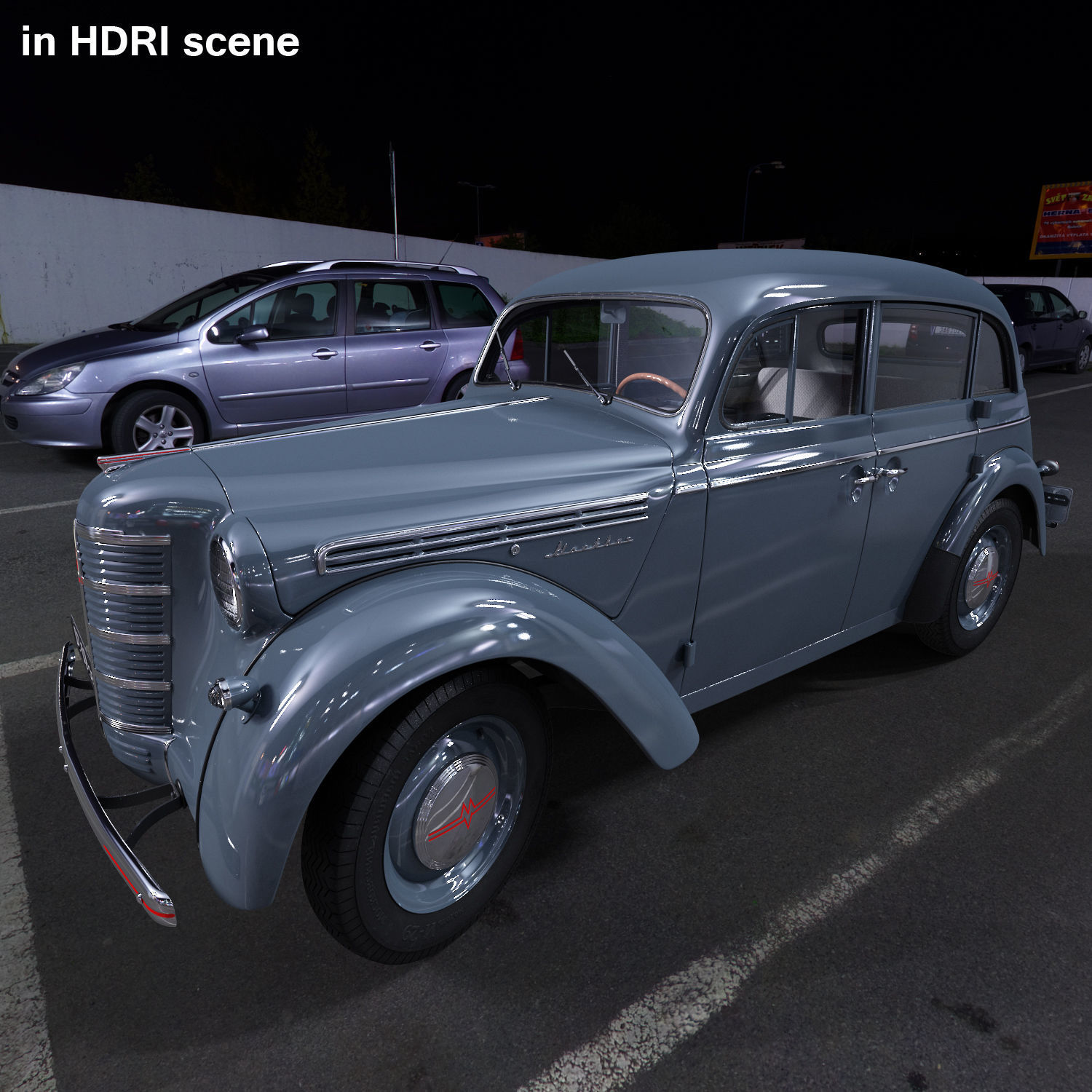 Moskvich-401 old car 3D model_26
