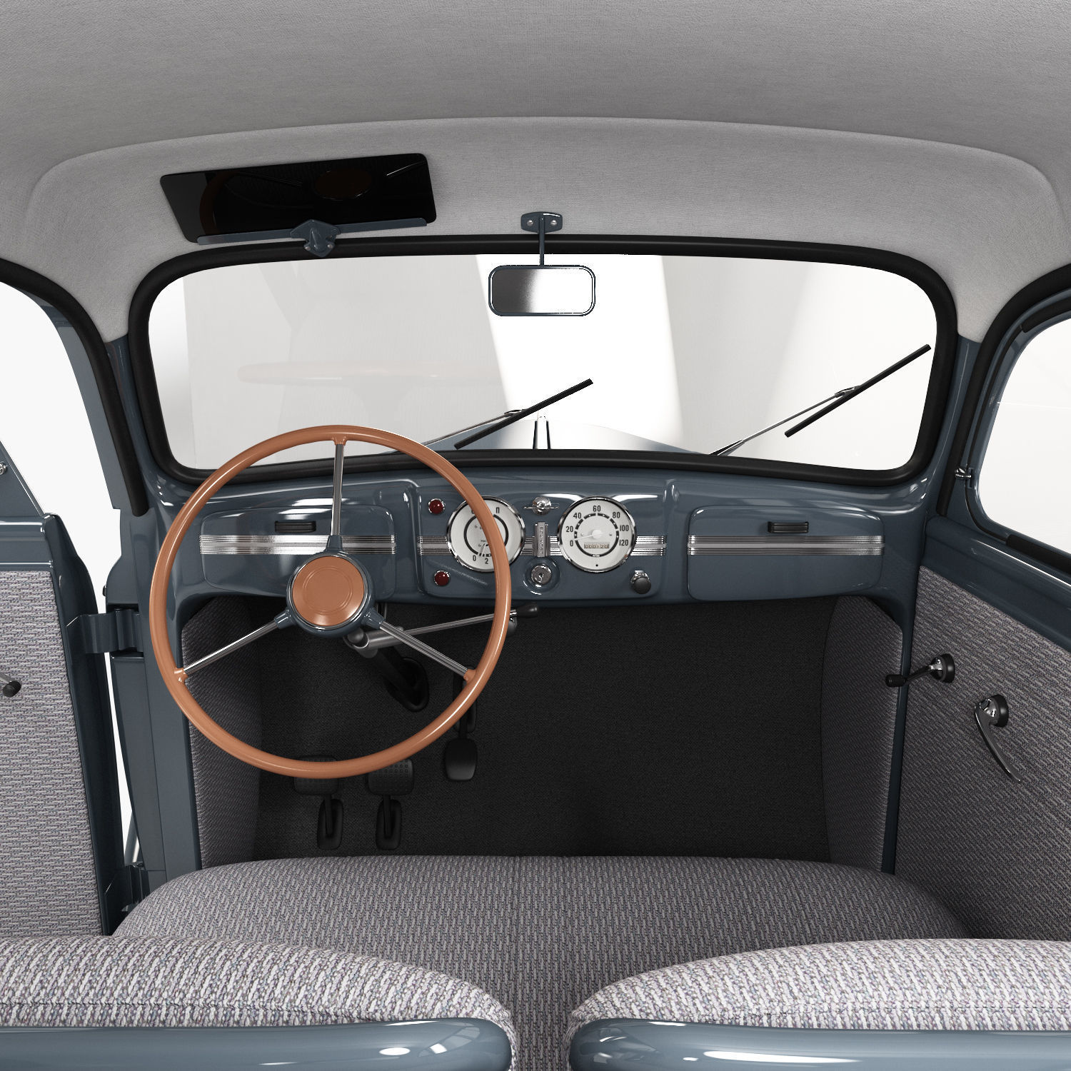 Moskvich-401 old car 3D model_18