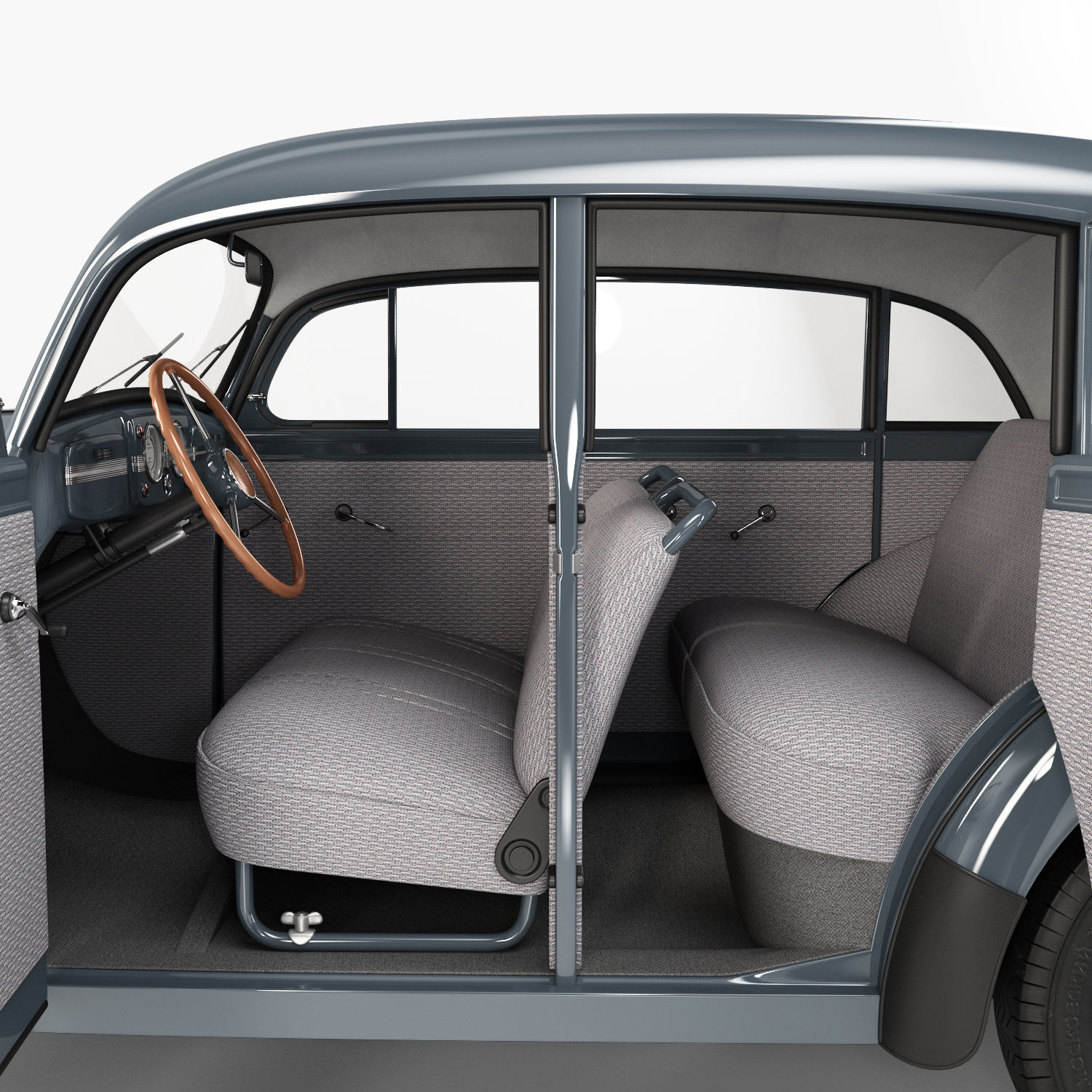 Moskvich-401 old car 3D model_20