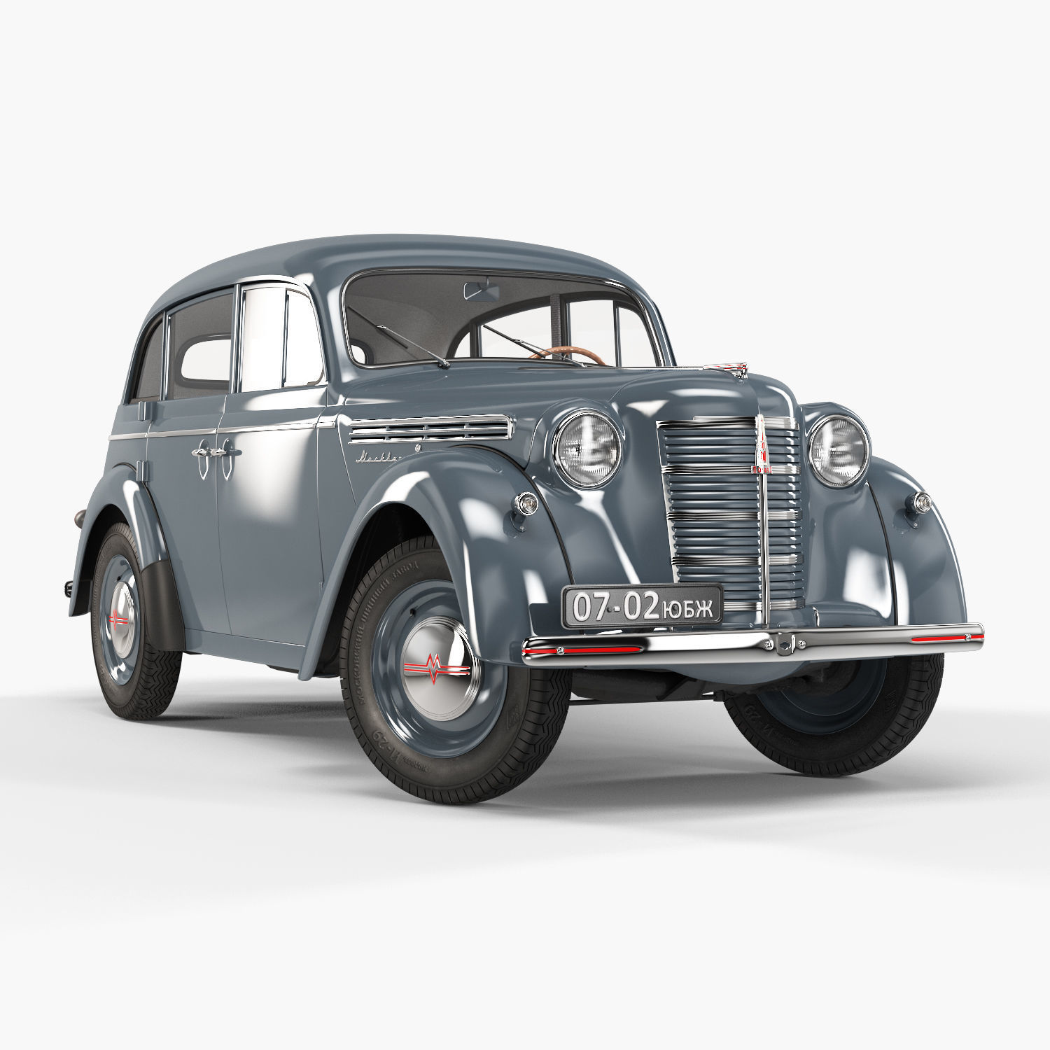 Moskvich-401 old car 3D model_5
