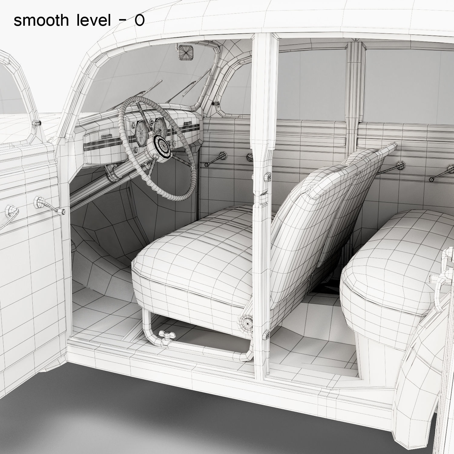 Moskvich-401 old car 3D model_35