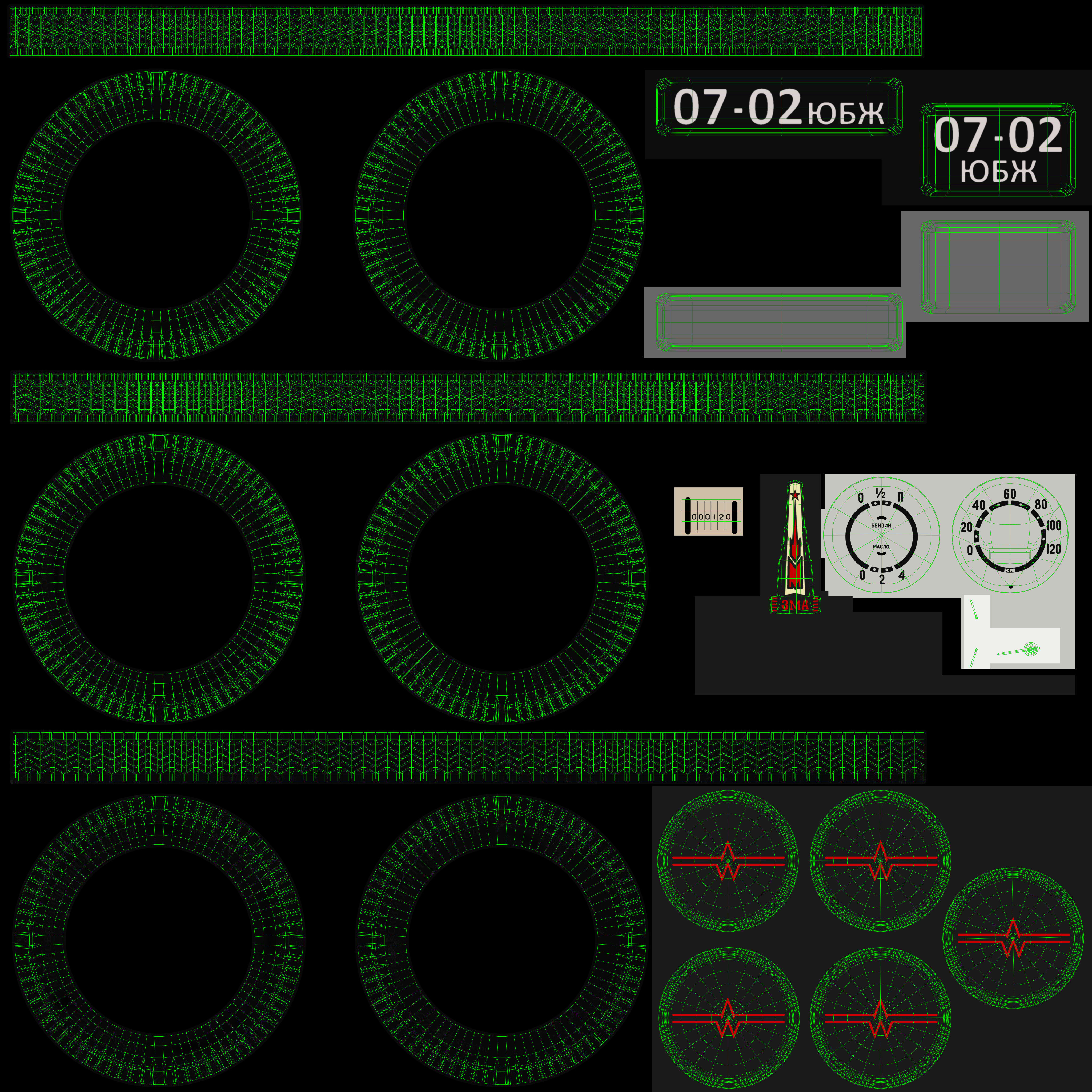 Moskvich-401 old car 3D model_45