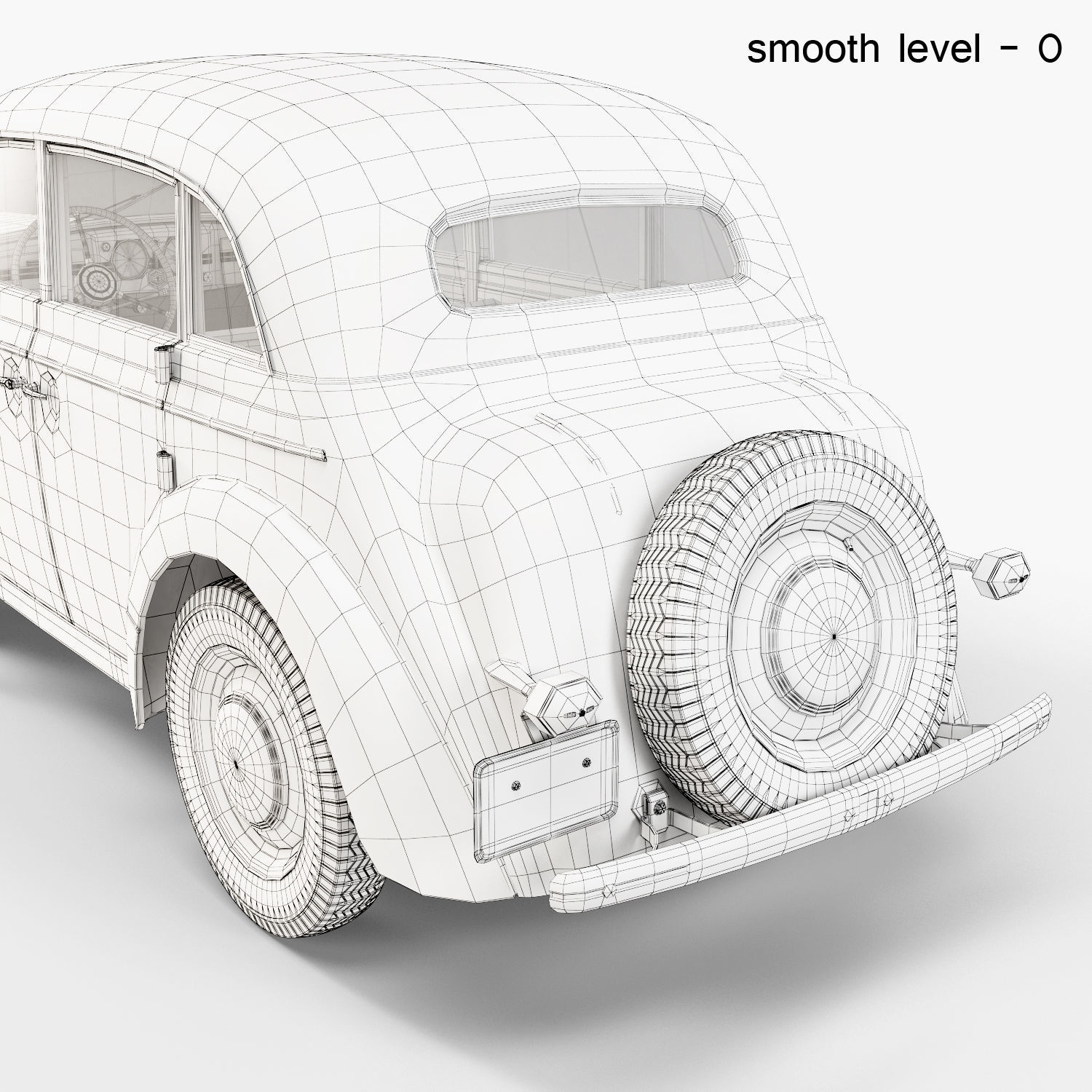 Moskvich-401 old car 3D model_33