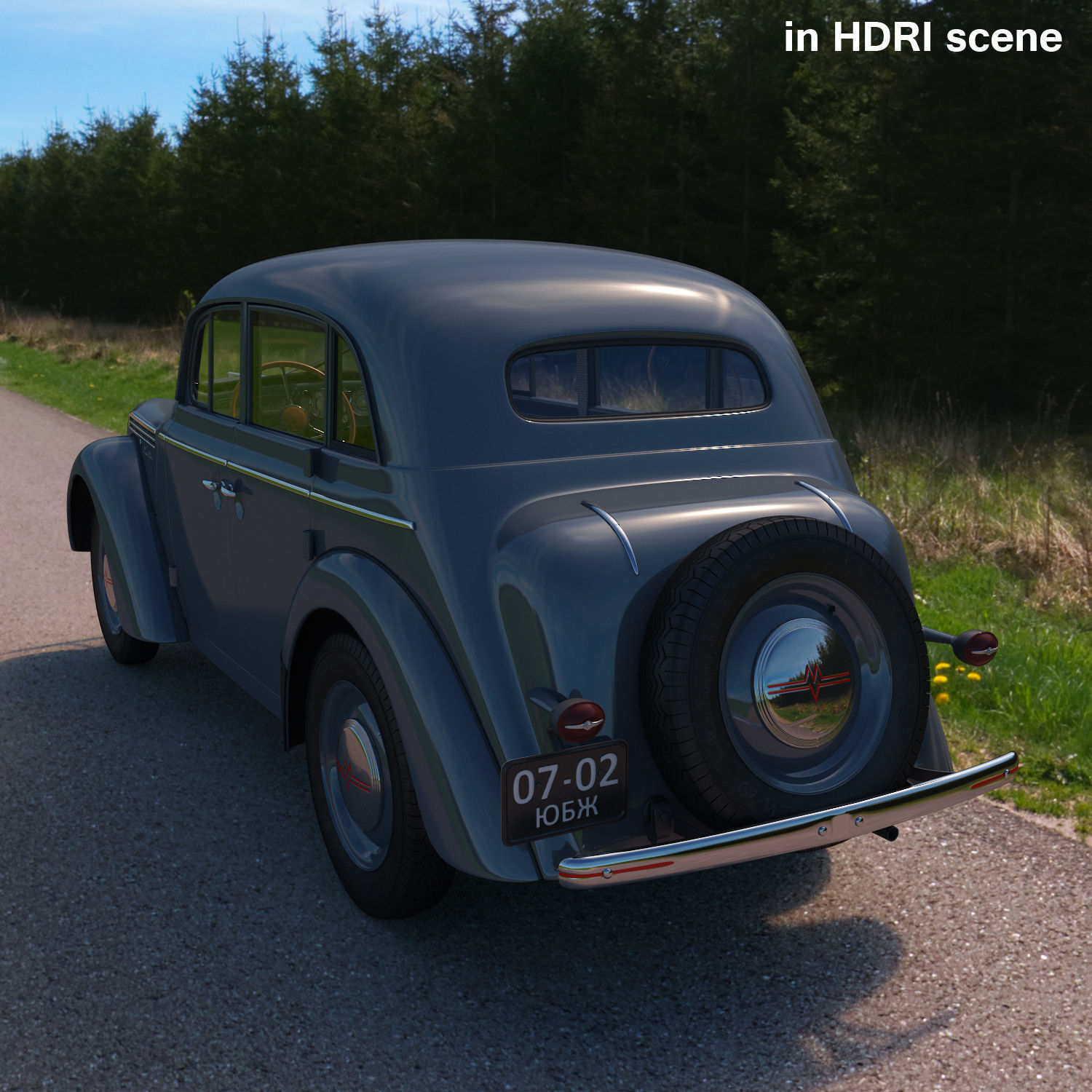Moskvich-401 old car 3D model_28