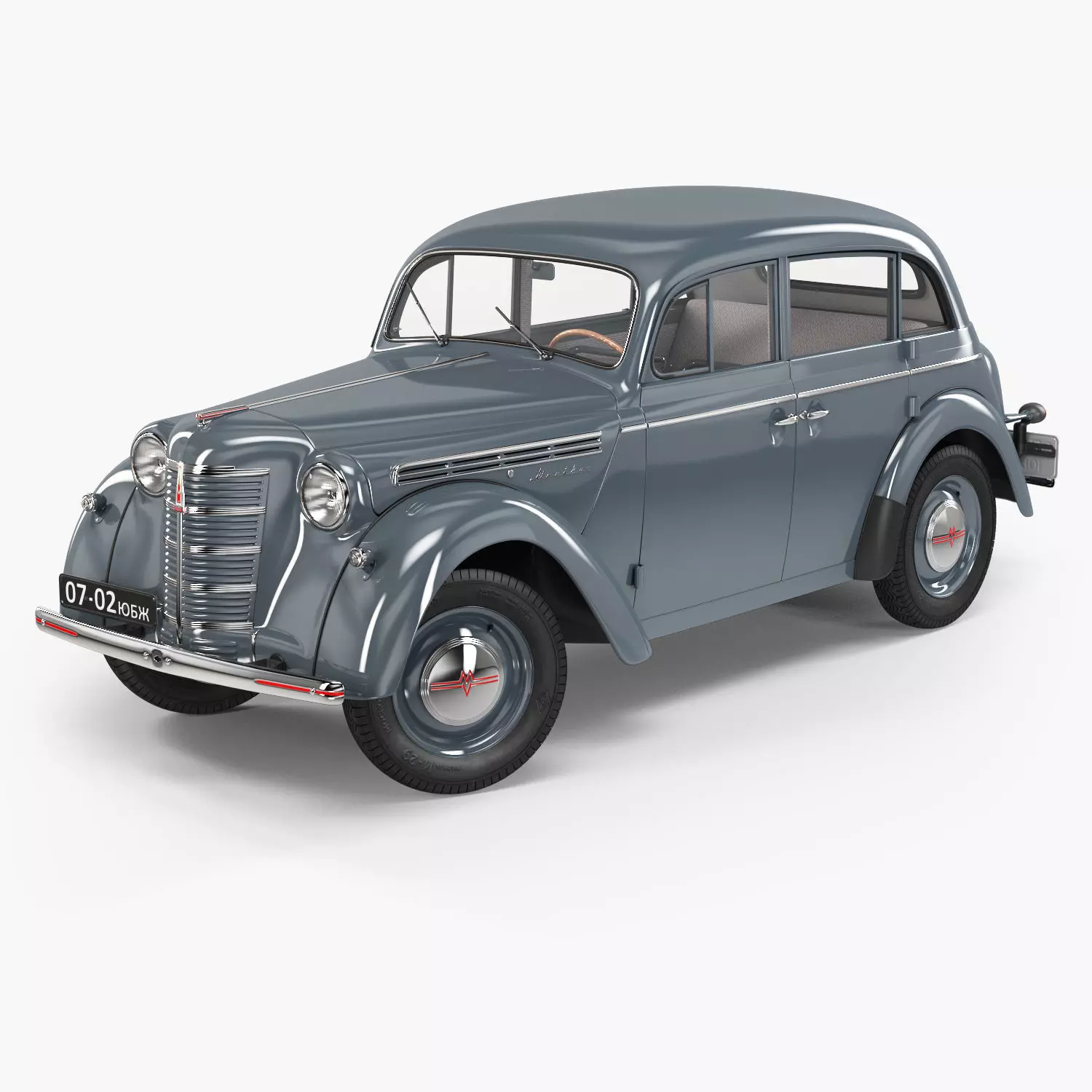 Moskvich-401 old car 3D model_0