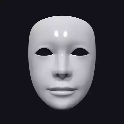 Neutral Theater Mask Low-poly 3D model