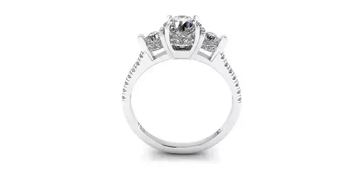 Diamond Trilogy Engagement Ring 3D print model