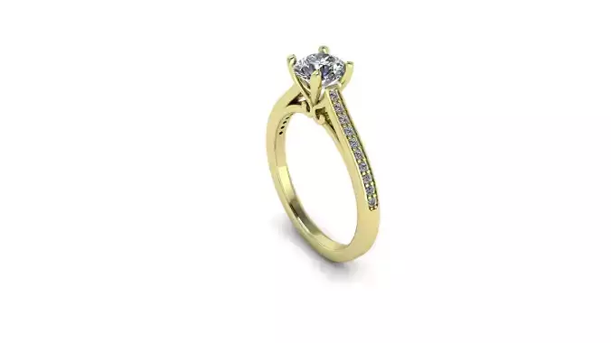 Diamond Engagement Ring Unique 3D print model