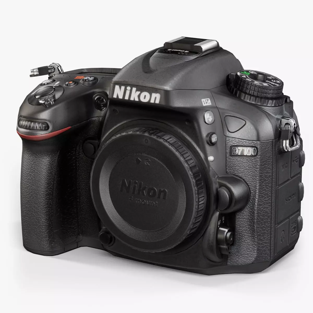 Nikon D7100 DSLR camera Low-poly 3D model_0