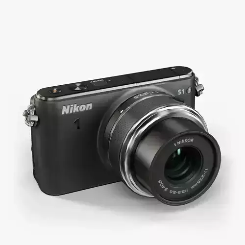 Nikon 1 S1 mirrorless digital camera Kit 11-27-5mm lens Low-poly 3D model