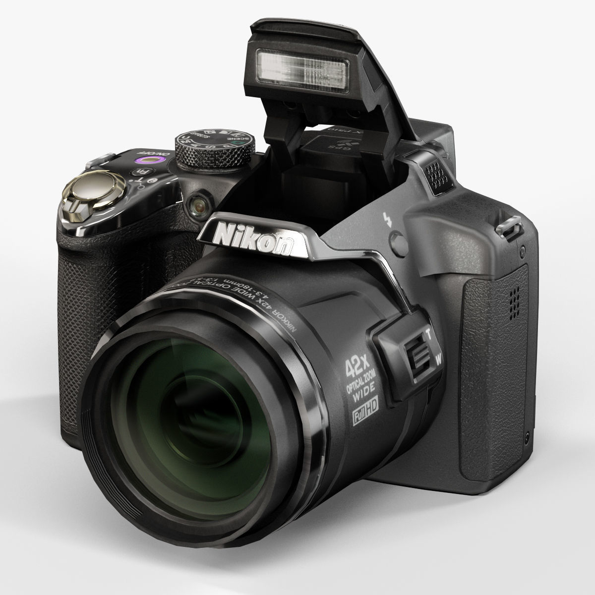 Nikon Coolpix P510 bridge digital camera Low-poly 3D model_4