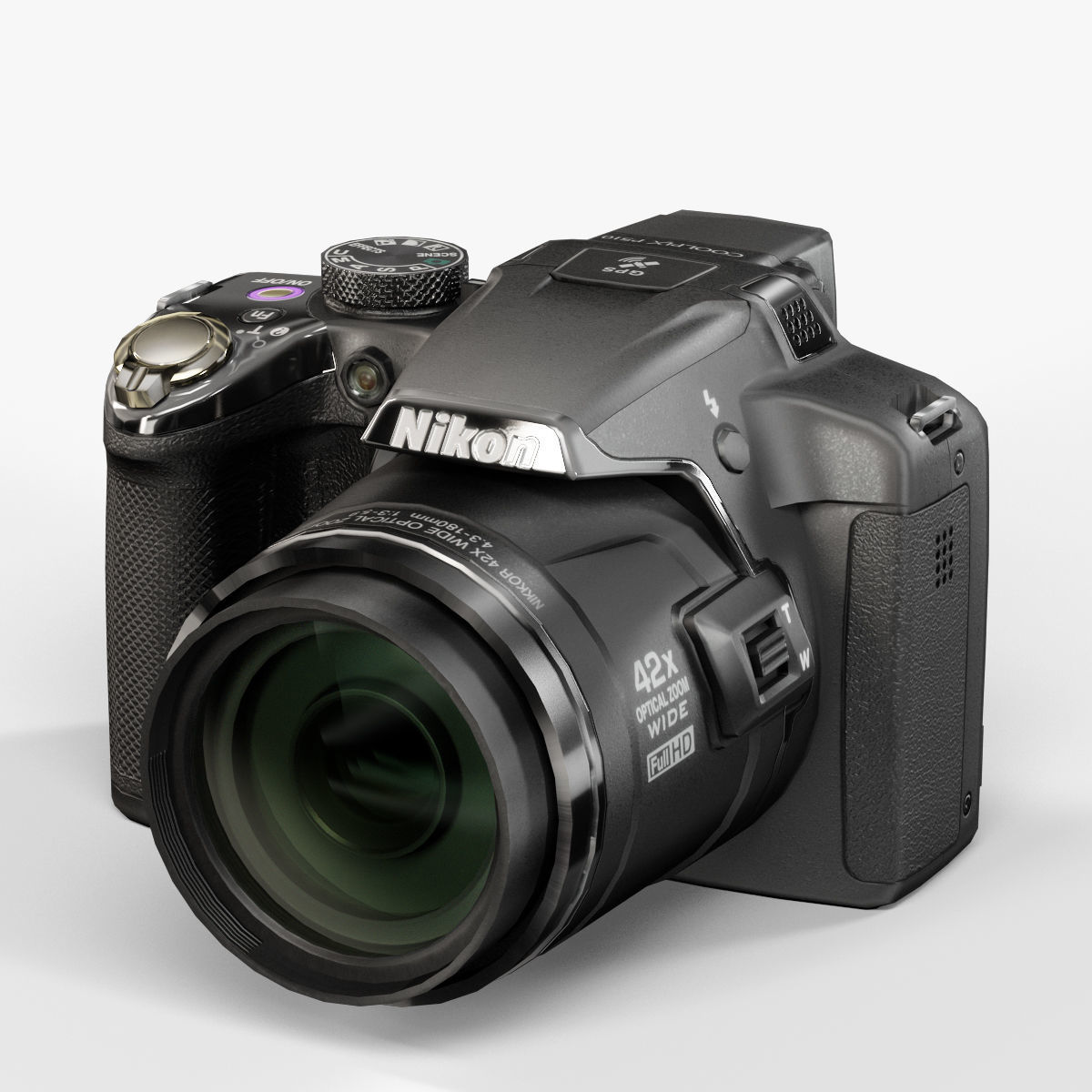 Nikon Coolpix P510 bridge digital camera Low-poly 3D model_3