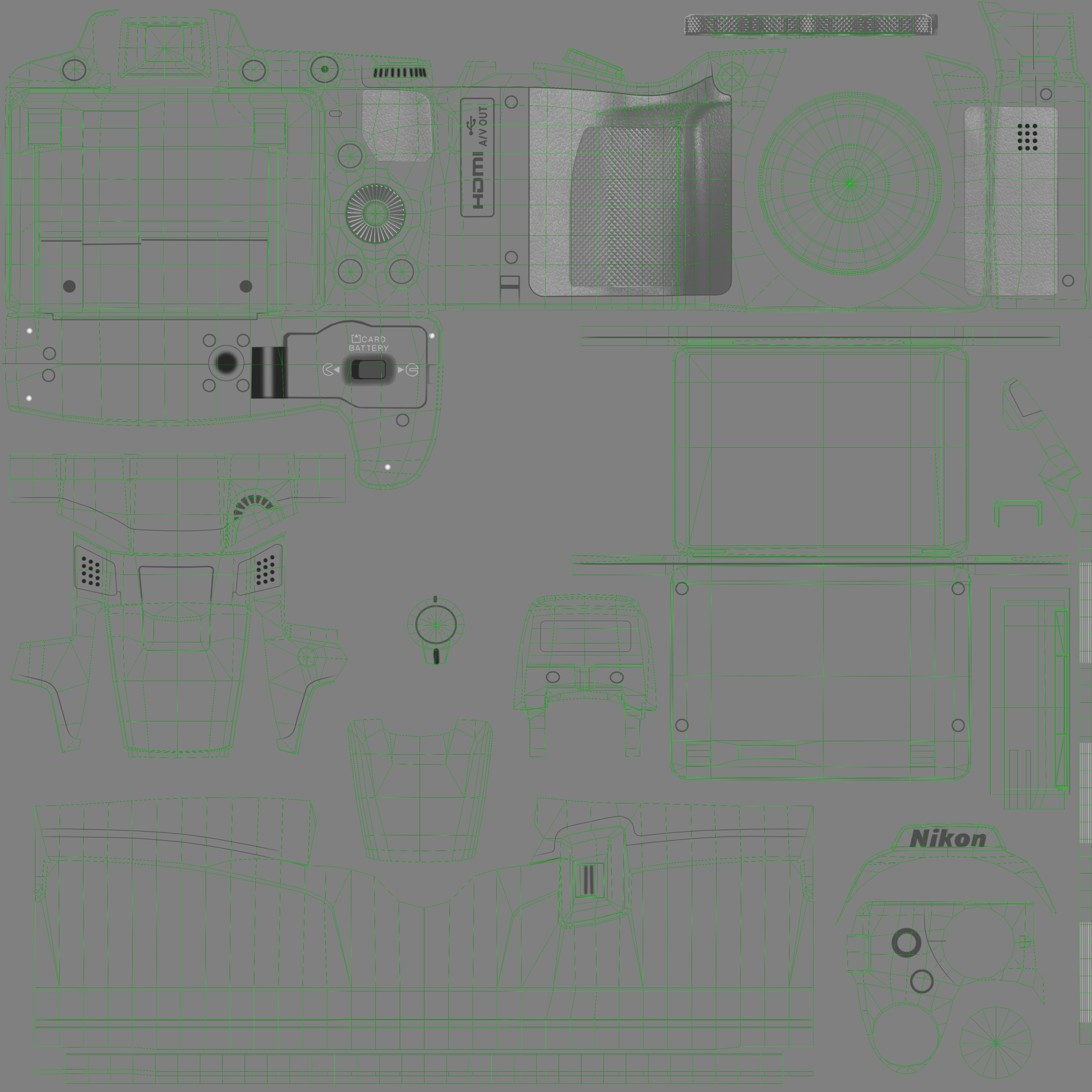 Nikon Coolpix P510 bridge digital camera Low-poly 3D model_19