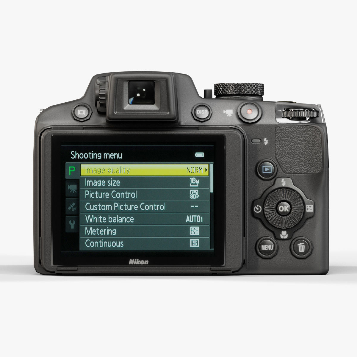 Nikon Coolpix P510 bridge digital camera Low-poly 3D model_9