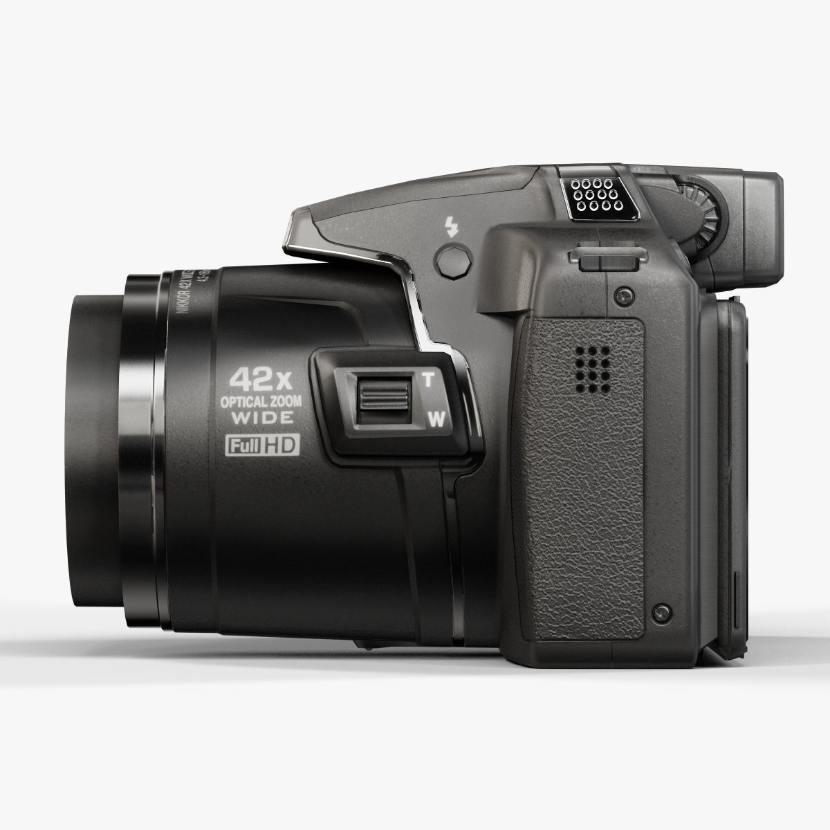 Nikon Coolpix P510 bridge digital camera Low-poly 3D model_10