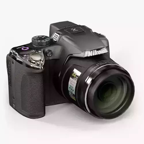 Nikon Coolpix P510 bridge digital camera Low-poly 3D model