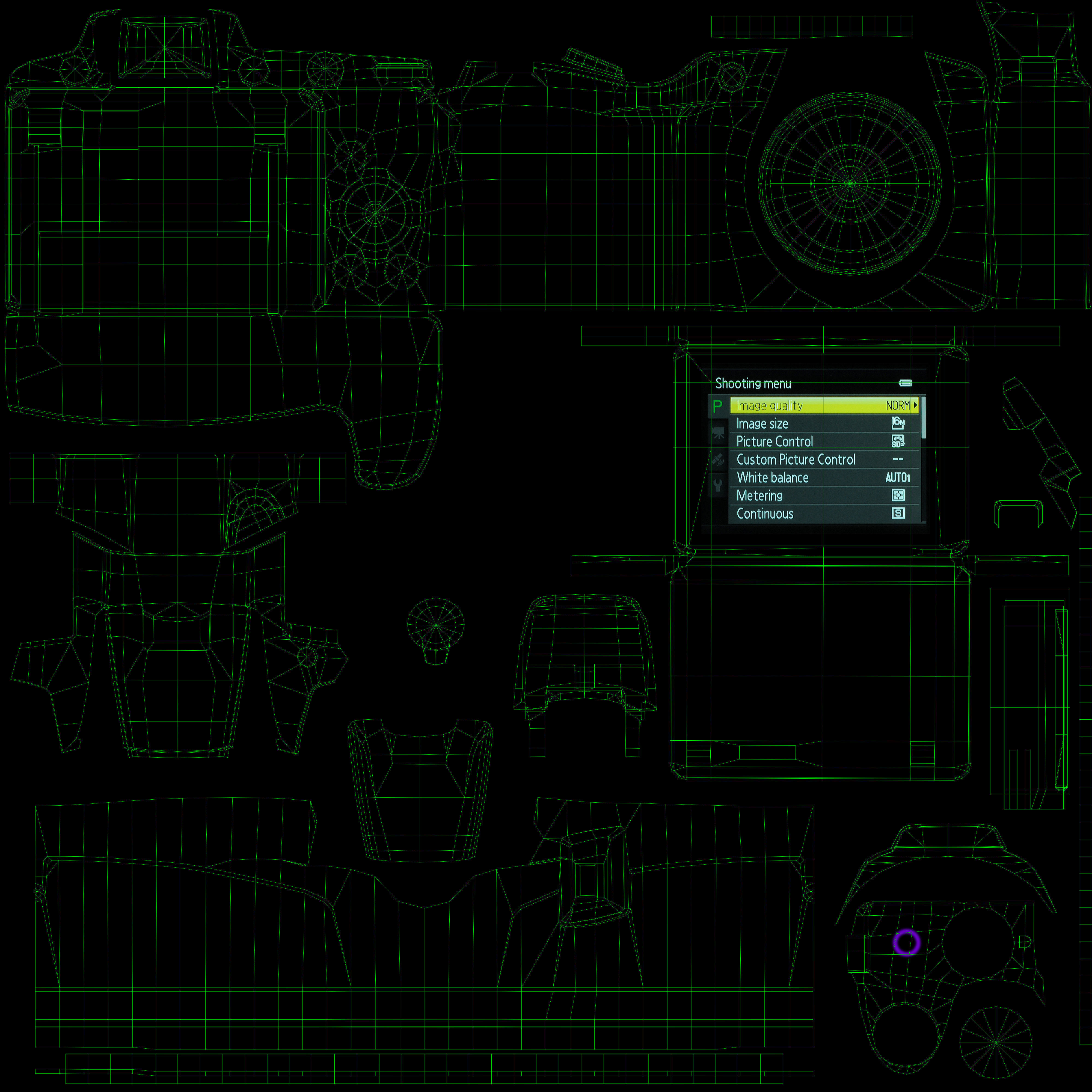 Nikon Coolpix P510 bridge digital camera Low-poly 3D model_21