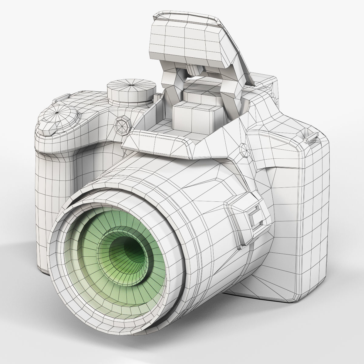 Nikon Coolpix P510 bridge digital camera Low-poly 3D model_15
