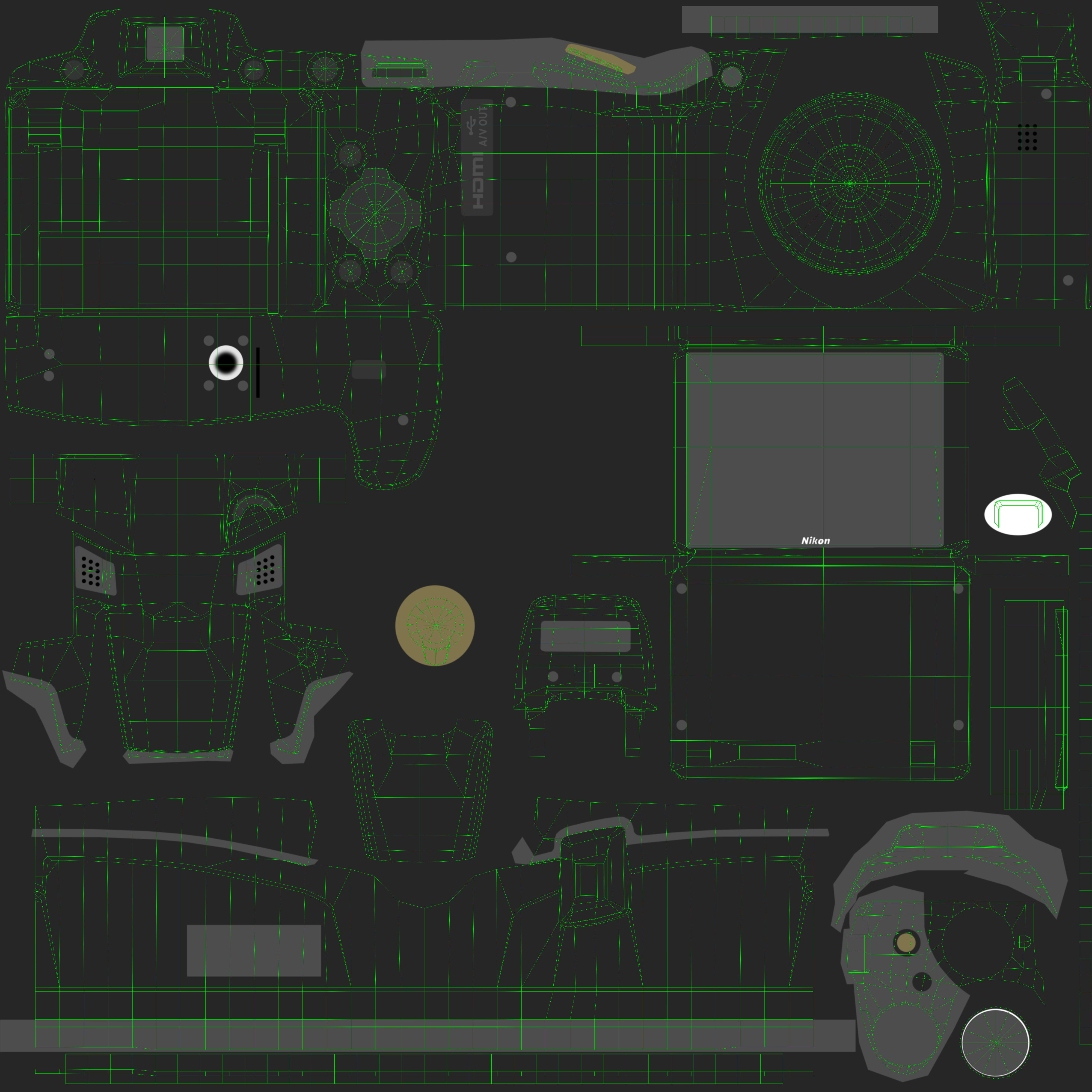 Nikon Coolpix P510 bridge digital camera Low-poly 3D model_20