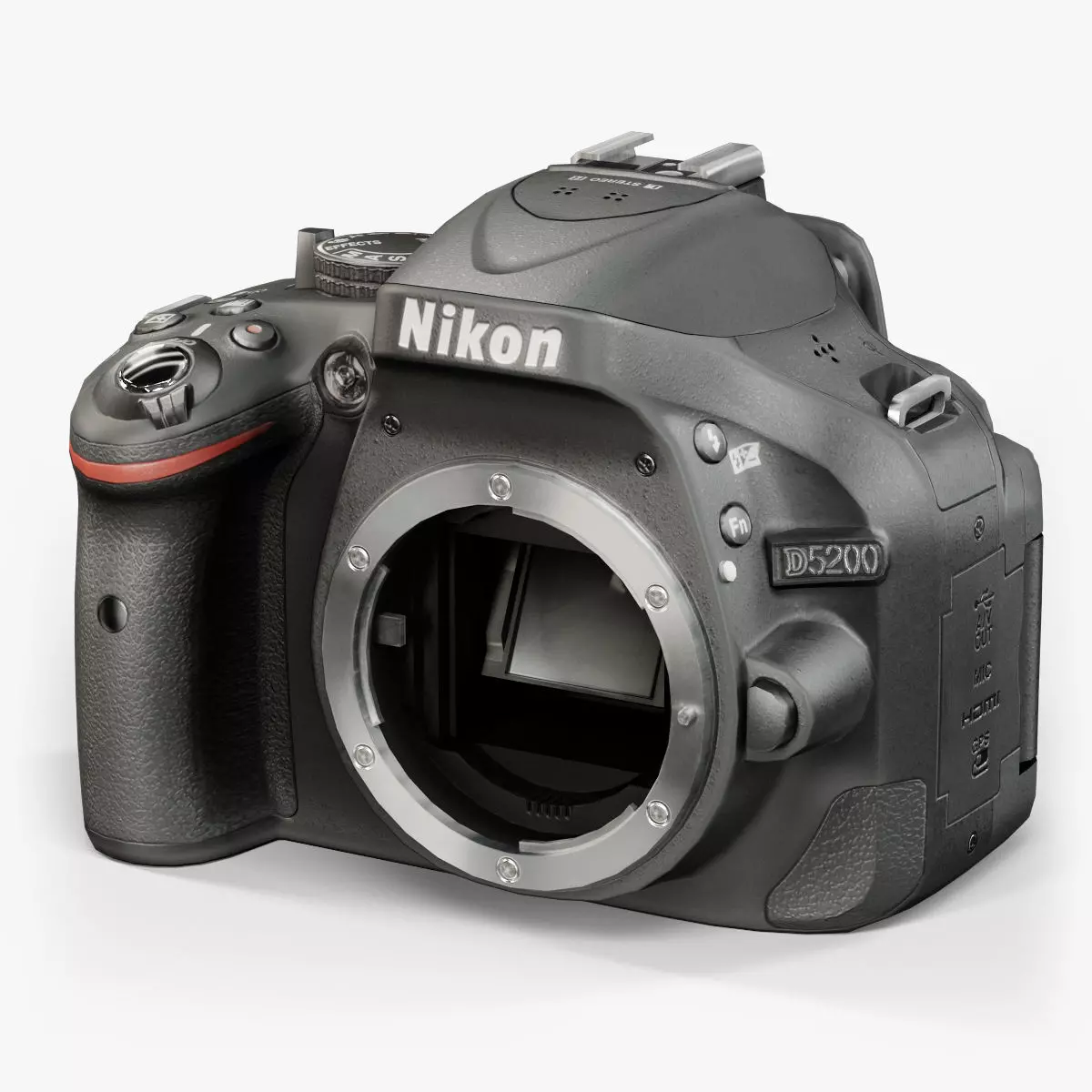 Nikon D5200 DSLR camera Low-poly 3D model_0