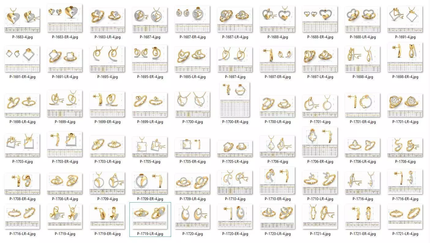 BULK-3DM-WithOut Gems-PENDANT SET 20 Files 3D print model