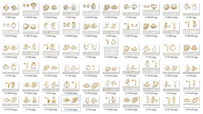 BULK-3DM-WithOut Gems-PENDANT SET 20 Files 3D print model