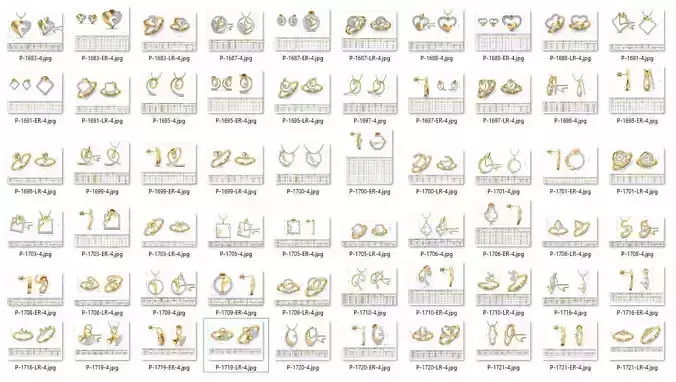 BULK-3DM-WithOut Gems-PENDANT SET 20 Files 3D print model