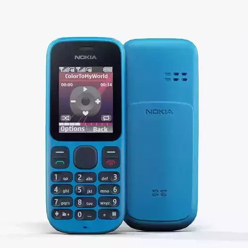 Nokia 100 Ocean Blue Low-poly 3D model