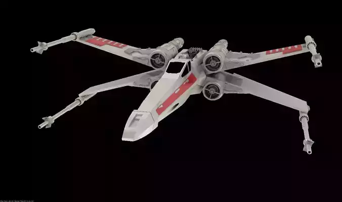 X-Wing Fighter 3D printer model with a mini R2D2 model 3D print model