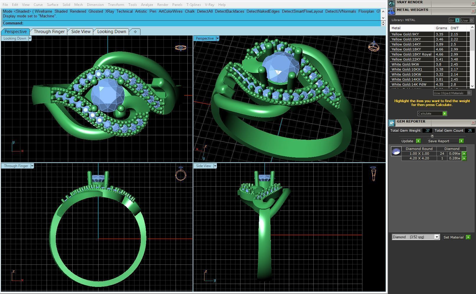 BULK-3DM-With Gems-RING 23 Files 3D print model_5