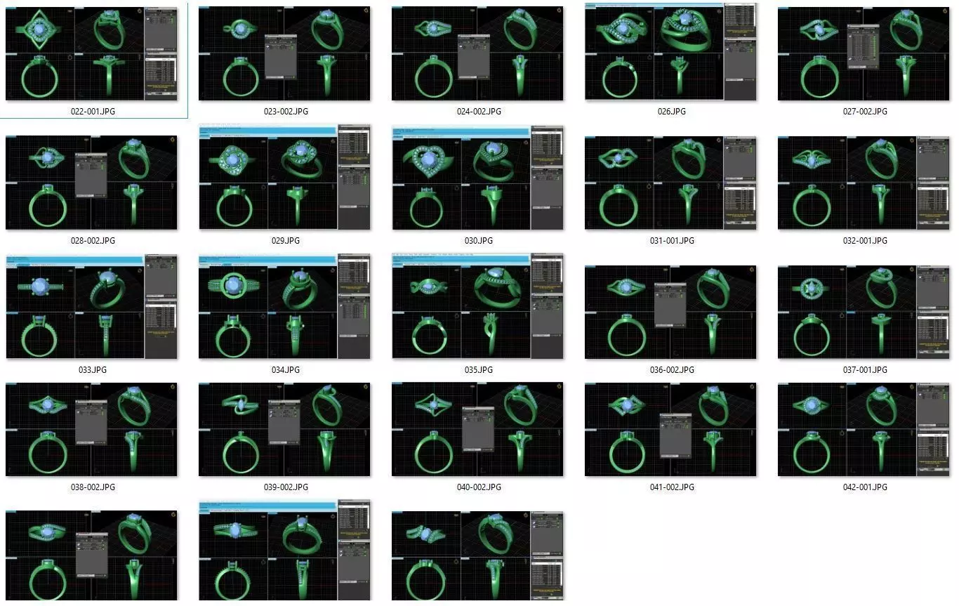 BULK-3DM-With Gems-RING 23 Files 3D print model_0